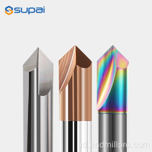 Ukuran butir solid carbide chamfer end mill 60 ° 90 °